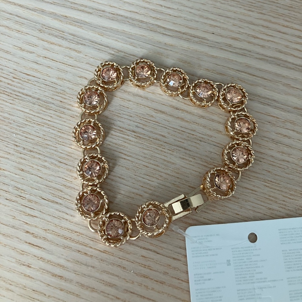 Forever 21 Gold and Pink Bracelet